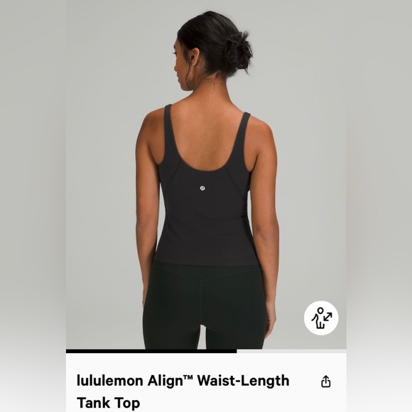 Lululemon align waist length tank top, size 2&4, black - Picture 2 of 2
